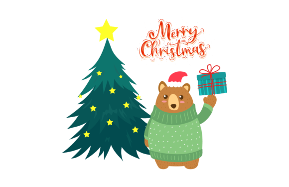Christmas Bear Illustration: A Festive Graphics Addition