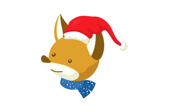 Christmas Cute Wolf Illustration: A Festive Graphics Asset