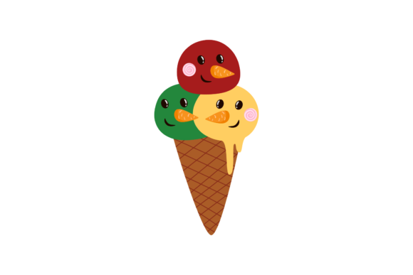 Christmas Ice Cream with Snowman Face: A Festive Graphic for Local Brands