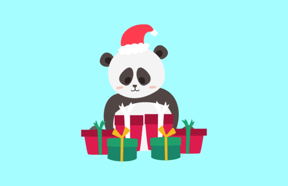 Christmas Panda Illustration Party: A Festive Embroidery Delight