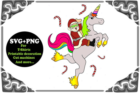 Christmas Santa Claus Unicorn Xmas: Festive Graphics for Crafters