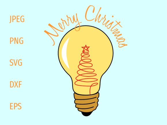 Christmas Tree in a Light Bulb: A Festive Graphic for Crafters