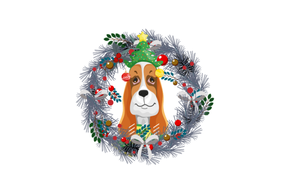 Christmas Wreath with Dog: A Festive Graphic for Your Blog