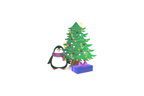 Cute Christmas Penguin Vector: A Festive Graphics and Illustrations Asset