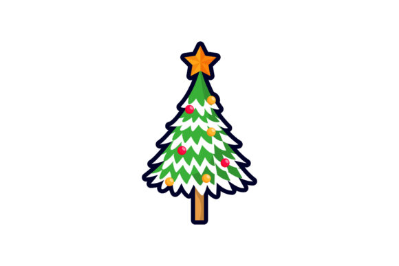 Cute Tree Christmas Vector Design: A Versatile Graphics and Illustrations Asset