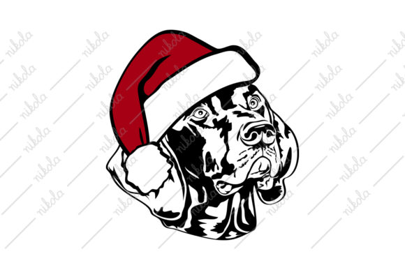 Festive Pointer Santa Hat Christmas Svg Dog