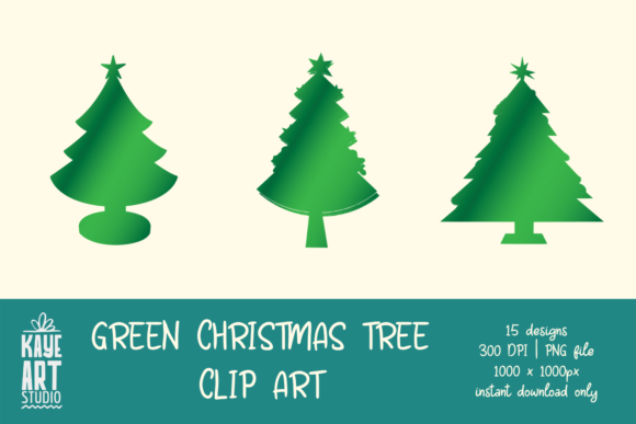Green Christmas Tree Clip Art: Perfect for Graphics and Illustrations