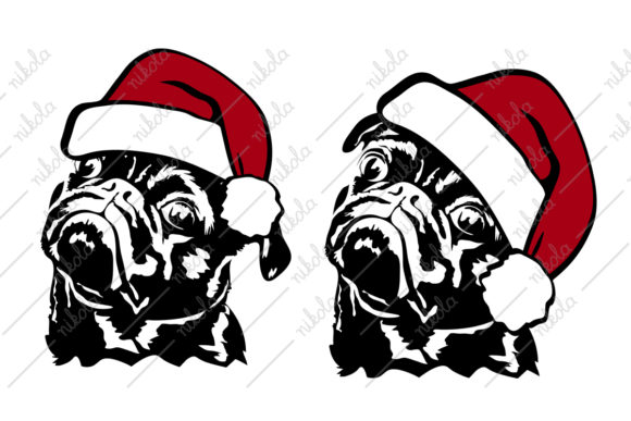 Pug Santa Hat Christmas Svg Dog: A Festive Graphic for Bloggers