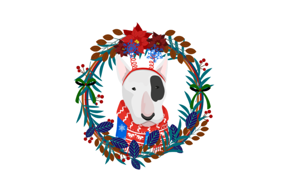 Review: Dog Head with Christmas Wreath Graphics for Illustrations